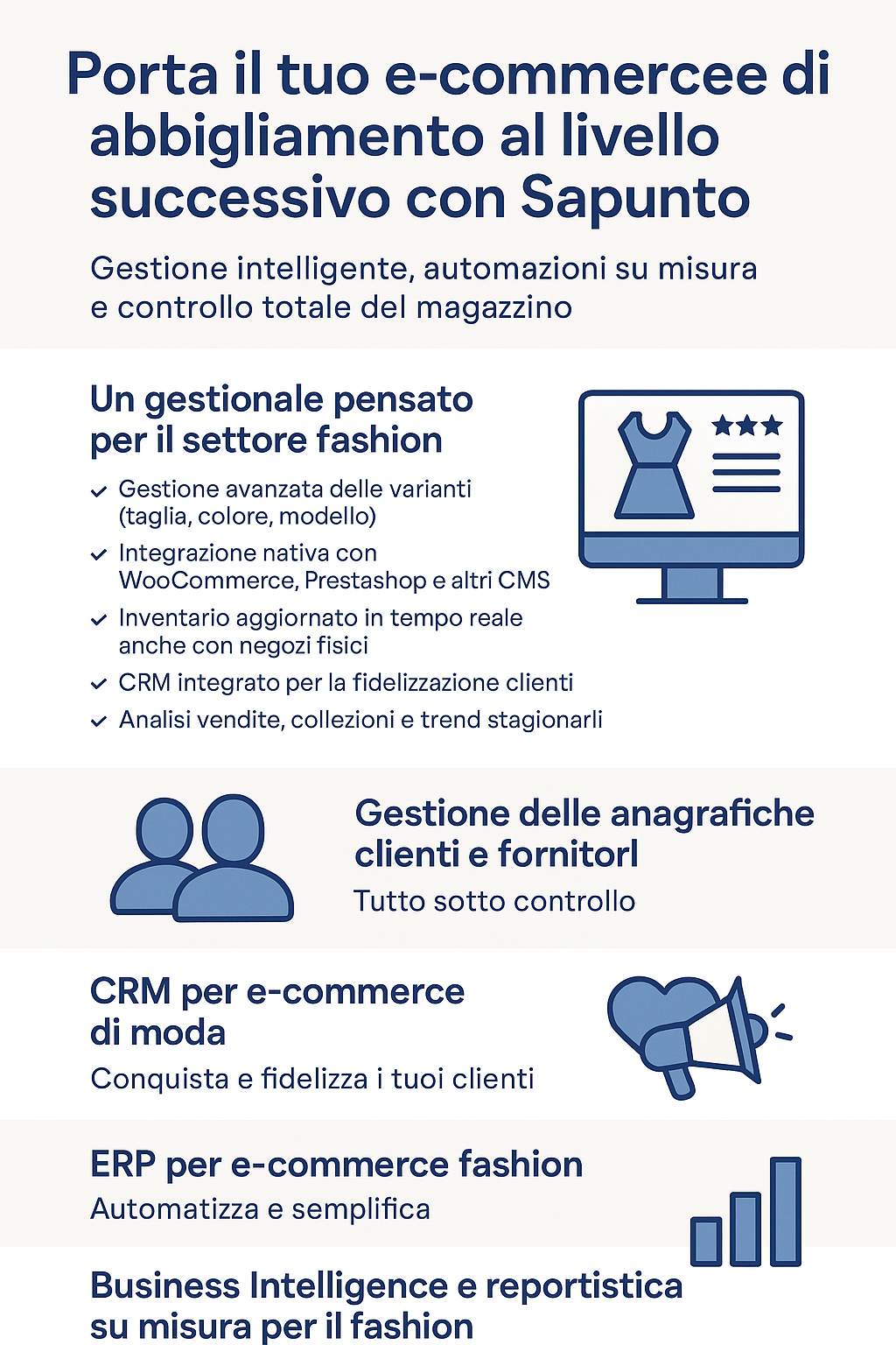 Gestione Avanzata del tuo Negozio di Abbigliamento con Sapunto 1 infografica sapunto per negozi online di abbigliamento e fashion